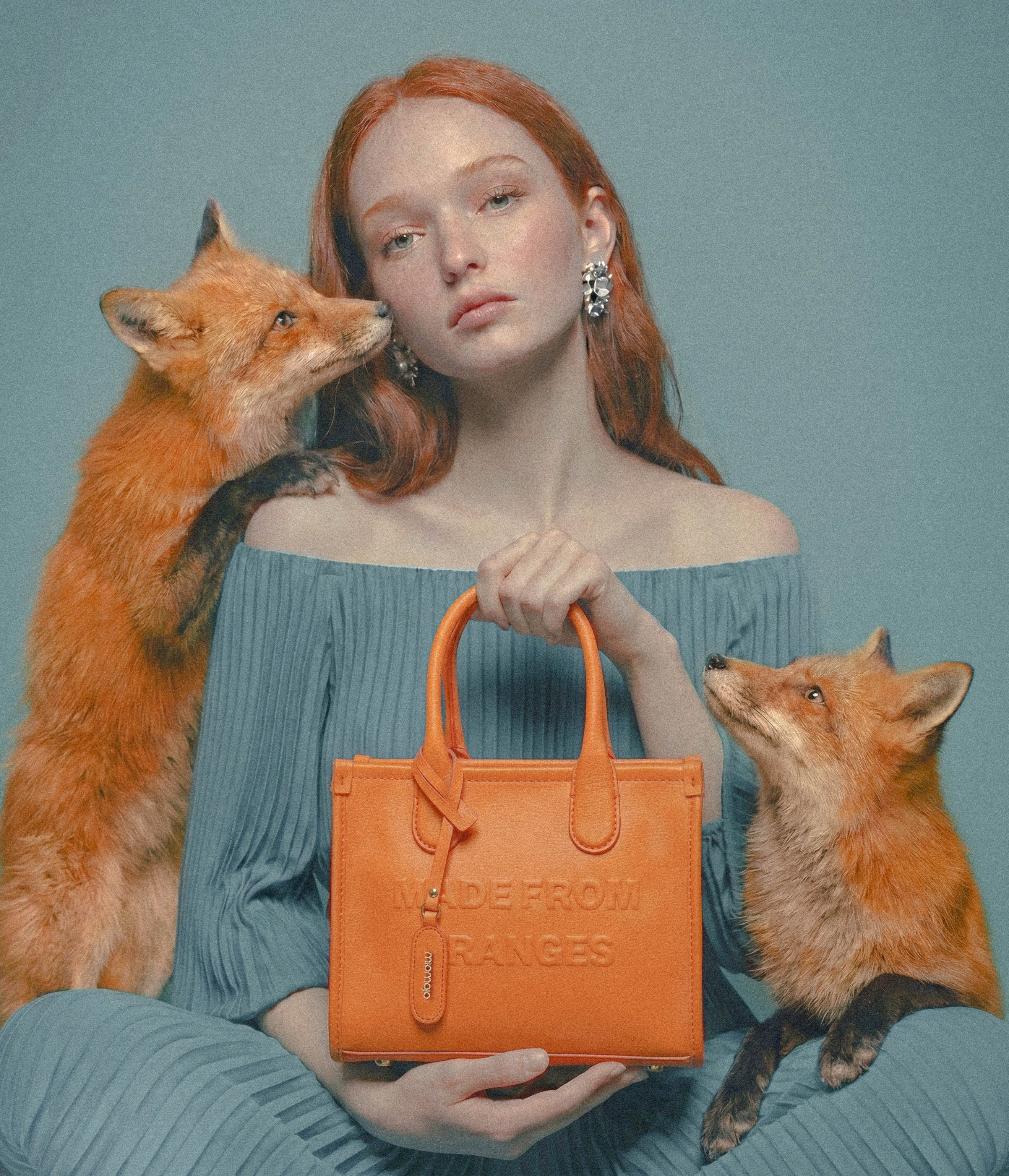 Alima Deluxe Tote M – Orange: vegan bag | Orange | Miomojo