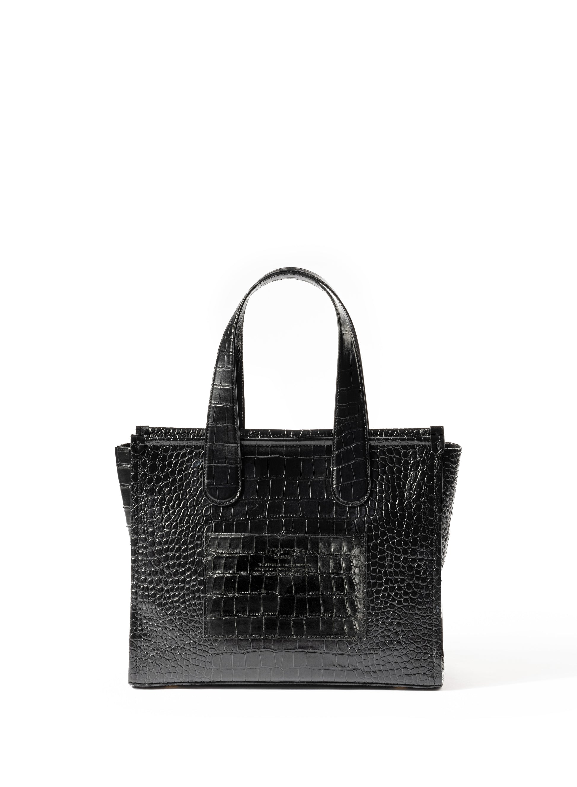 Alma Tote Bag L Nero Croco - Apple