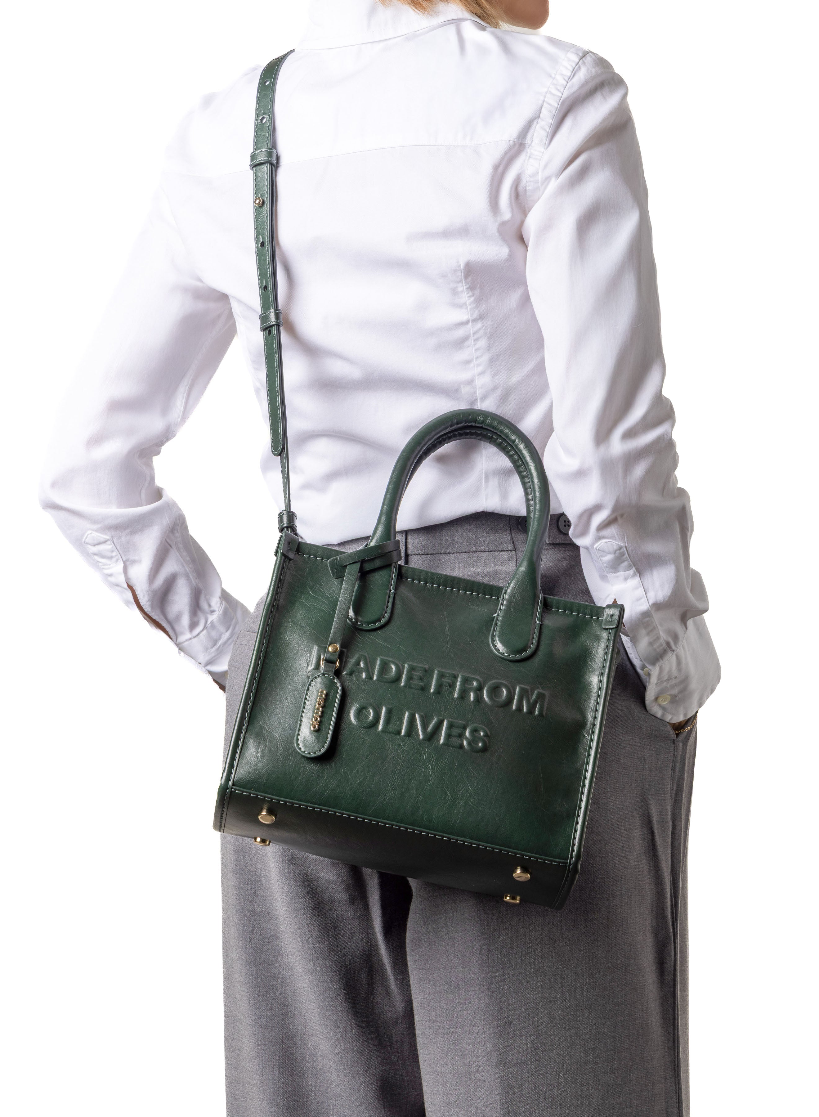 Alima Deluxe Medium Tote Bag Verde Foresta: vegan bag | Olives