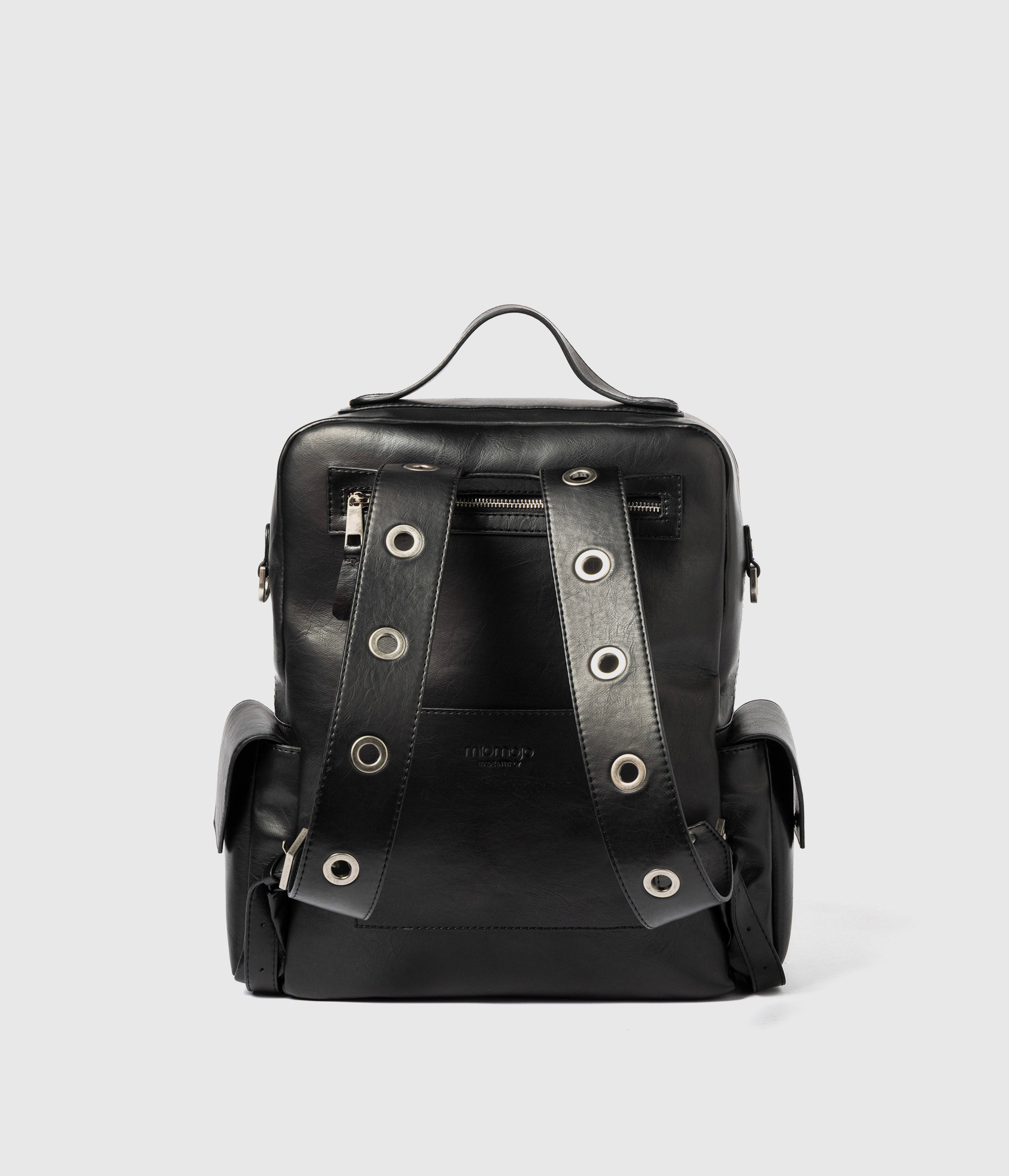 black leather backpack messenger bag Cuyana 16" Laptop Made in the USA using full Black Leather Backpack - Convertible
