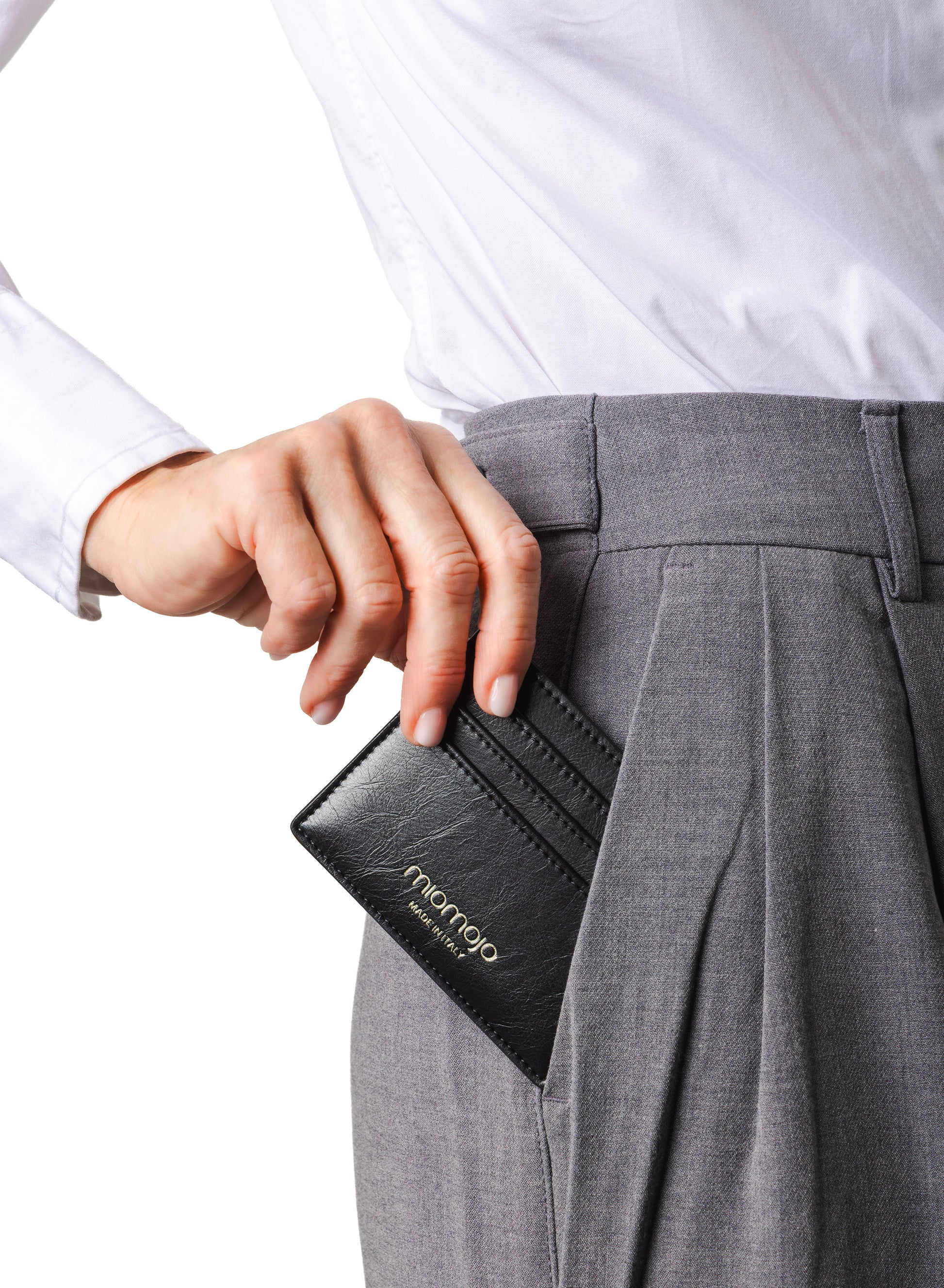 Leo Card Holder Nero - Olive