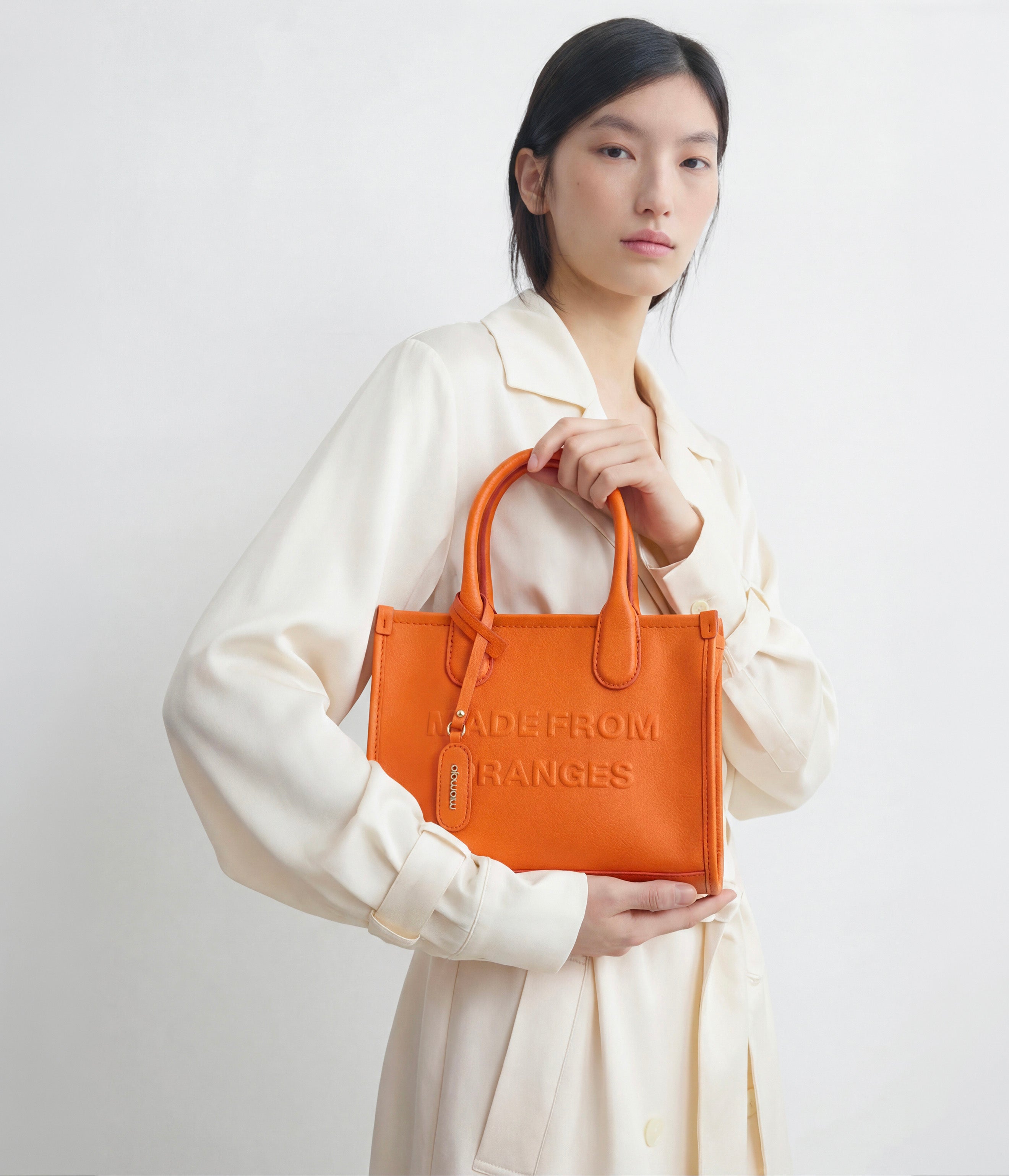 Alima Deluxe Tote M – Orange: vegan bag | Orange | Miomojo