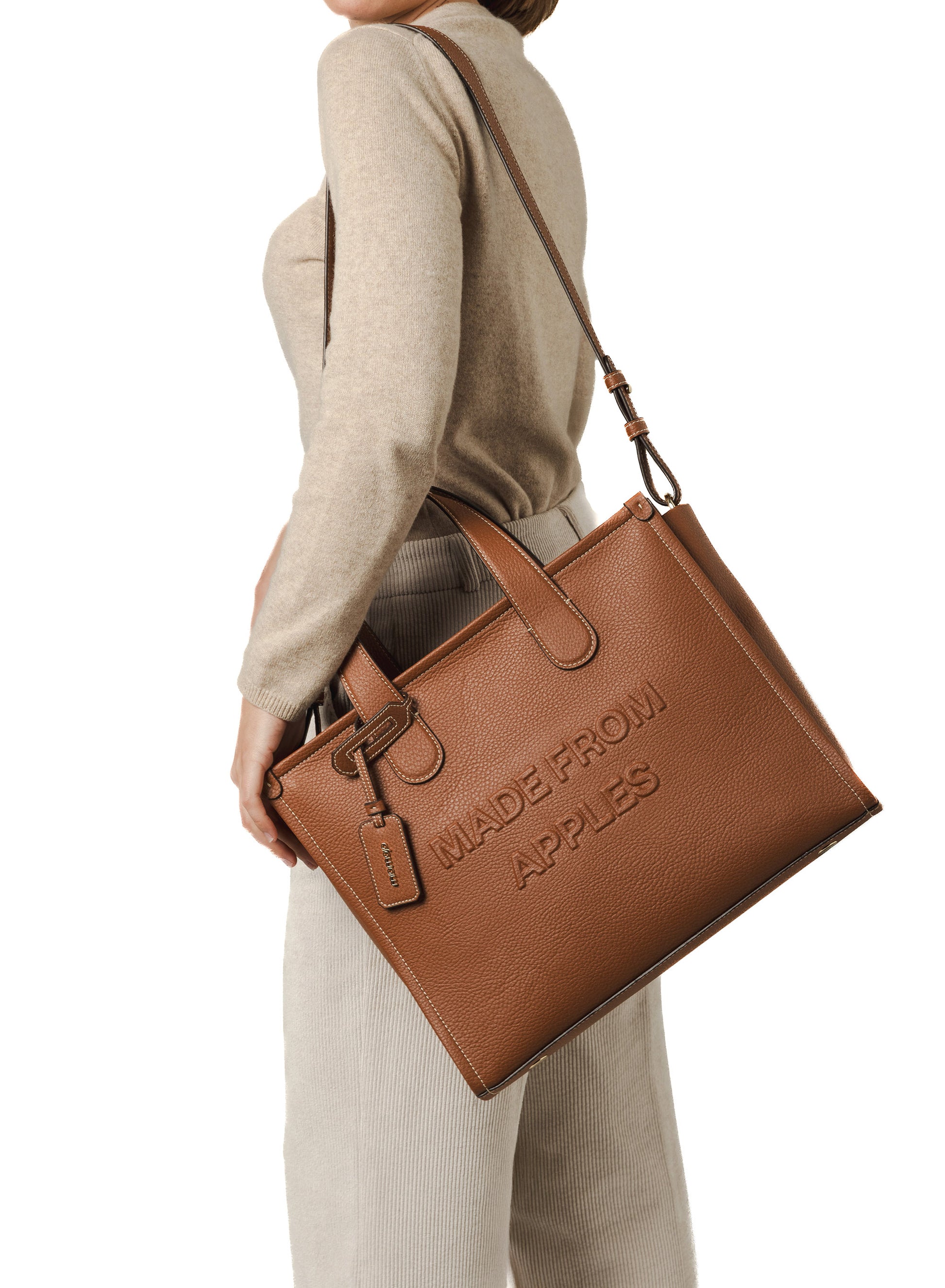 Alma Tote Bag L Cognac - Apple