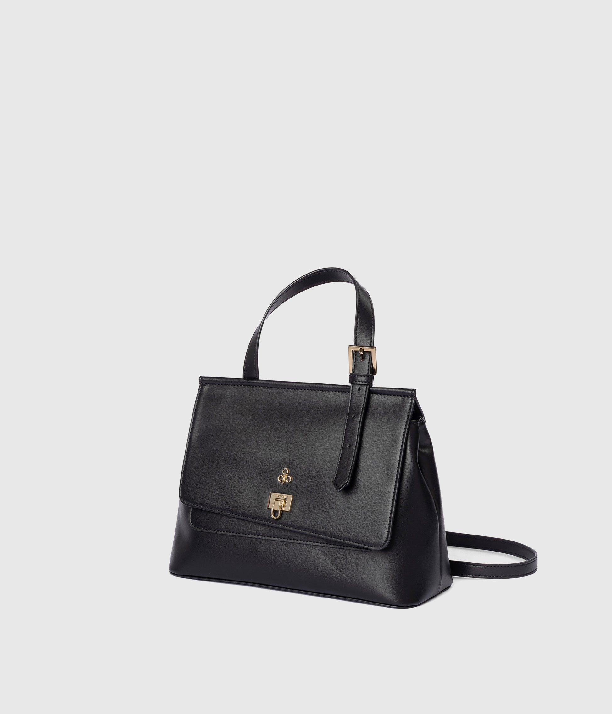 Tecla Handbag S - Black (Apple-based)
